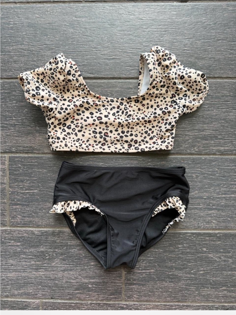 Cat & Jack leopard print bikini set - size small (6/7)